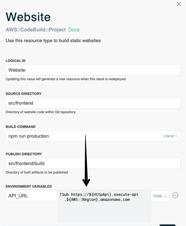 API URL setting