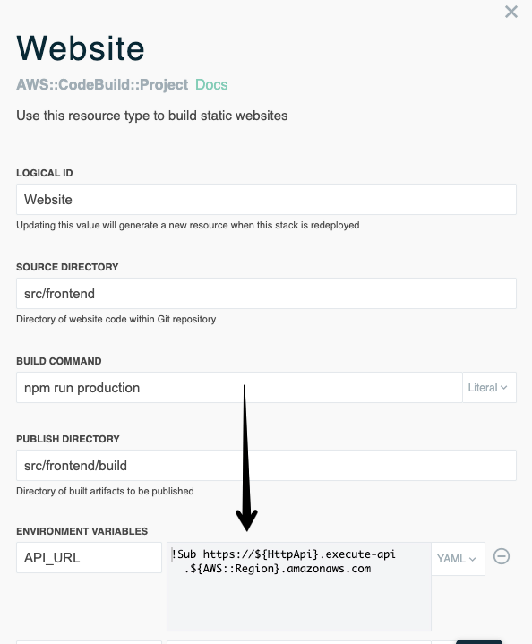 API URL setting