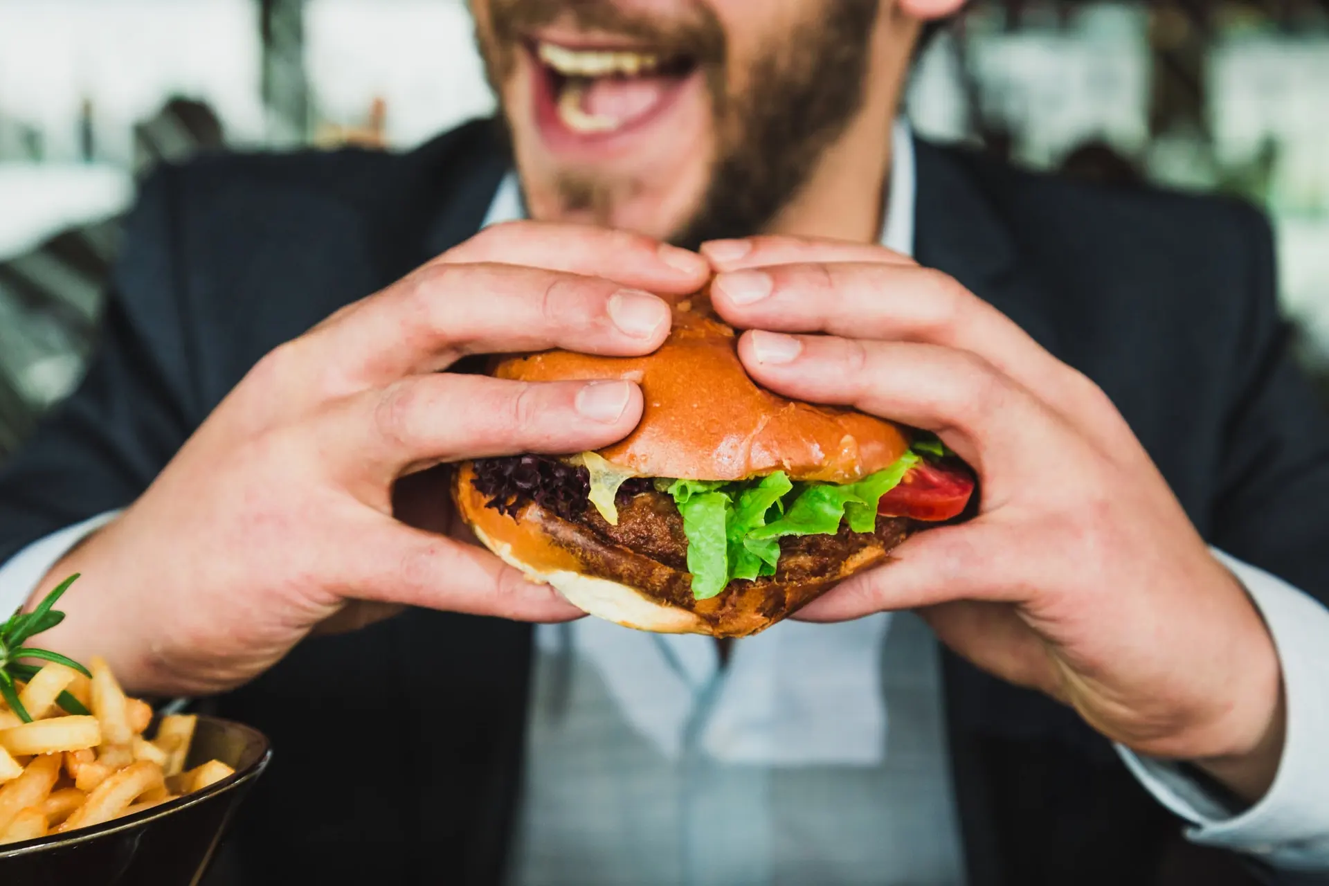 Man eating a sandwich